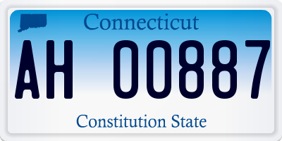 CT license plate AH00887