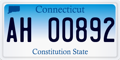 CT license plate AH00892