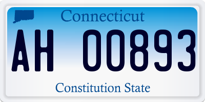 CT license plate AH00893