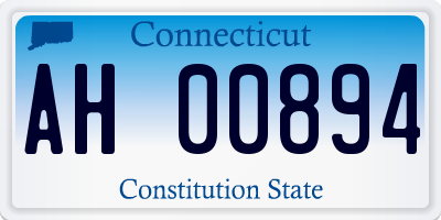 CT license plate AH00894