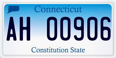 CT license plate AH00906