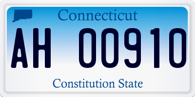 CT license plate AH00910