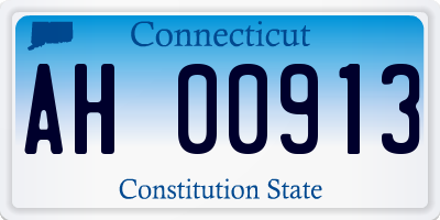 CT license plate AH00913