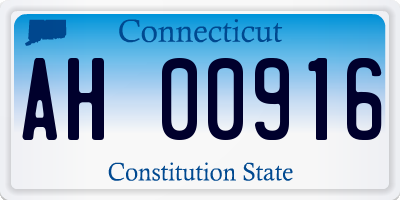 CT license plate AH00916