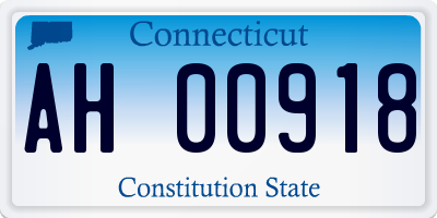 CT license plate AH00918