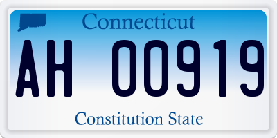 CT license plate AH00919