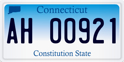 CT license plate AH00921