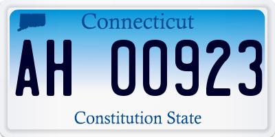 CT license plate AH00923