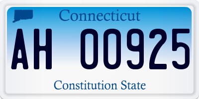 CT license plate AH00925