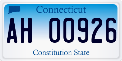 CT license plate AH00926