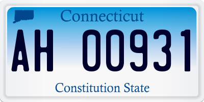 CT license plate AH00931