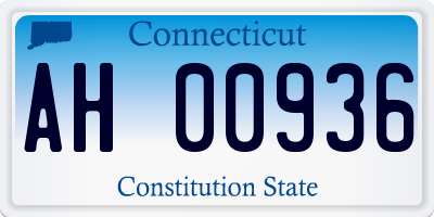 CT license plate AH00936
