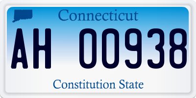CT license plate AH00938