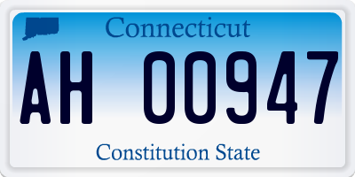CT license plate AH00947