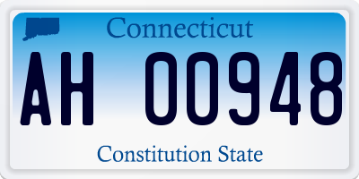 CT license plate AH00948