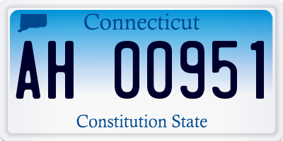 CT license plate AH00951