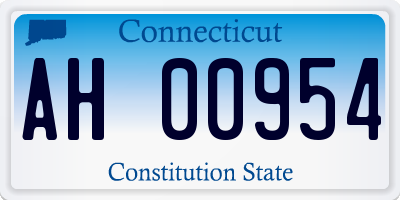 CT license plate AH00954