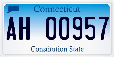 CT license plate AH00957