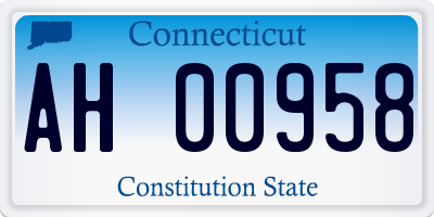 CT license plate AH00958