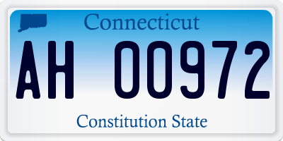 CT license plate AH00972