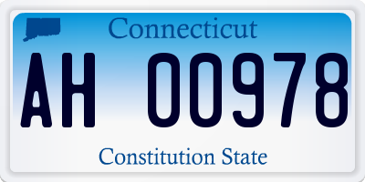 CT license plate AH00978