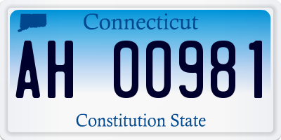CT license plate AH00981
