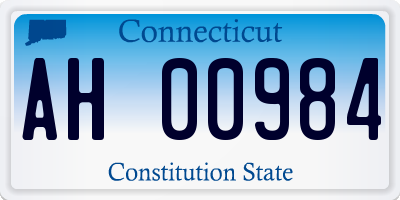 CT license plate AH00984