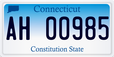 CT license plate AH00985