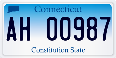 CT license plate AH00987