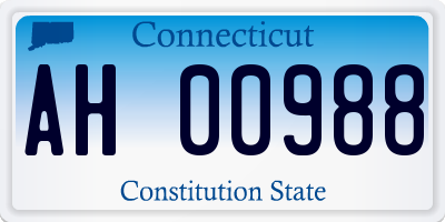 CT license plate AH00988