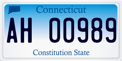 CT license plate AH00989