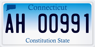 CT license plate AH00991