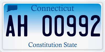 CT license plate AH00992