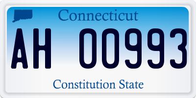 CT license plate AH00993