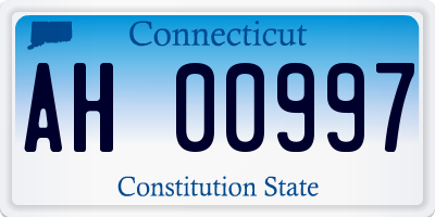 CT license plate AH00997