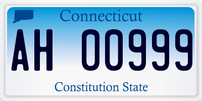 CT license plate AH00999