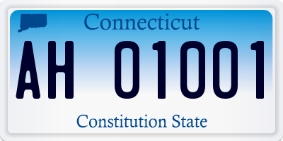 CT license plate AH01001