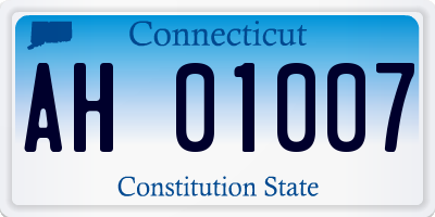 CT license plate AH01007