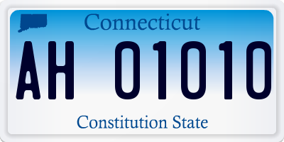 CT license plate AH01010