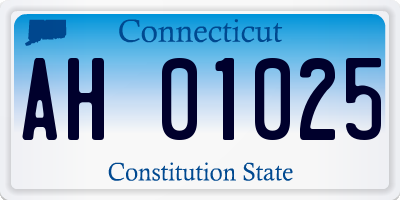 CT license plate AH01025