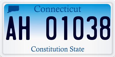 CT license plate AH01038