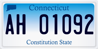 CT license plate AH01092