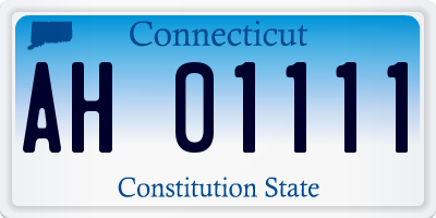 CT license plate AH01111