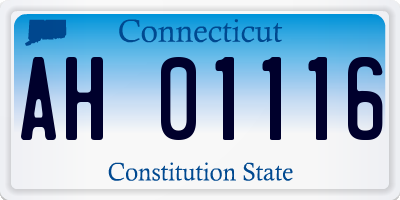 CT license plate AH01116