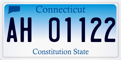 CT license plate AH01122