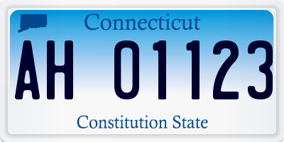 CT license plate AH01123