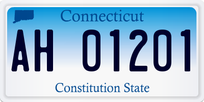 CT license plate AH01201