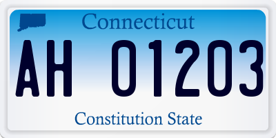 CT license plate AH01203