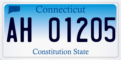 CT license plate AH01205