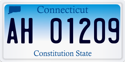 CT license plate AH01209